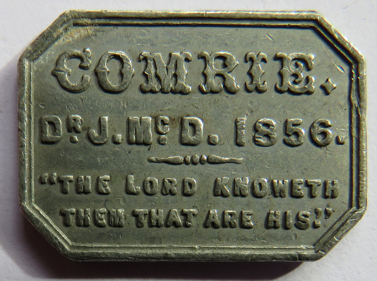 1856 Comrie Scottish Church Communion Token