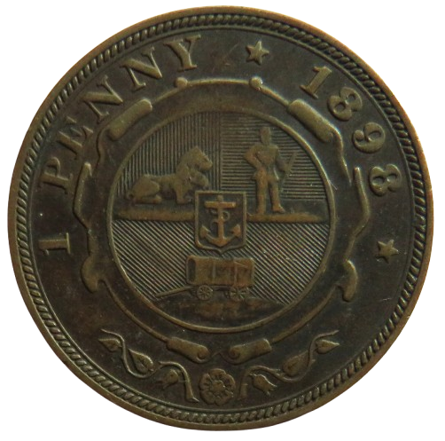 1898 South Africa One Penny Coin