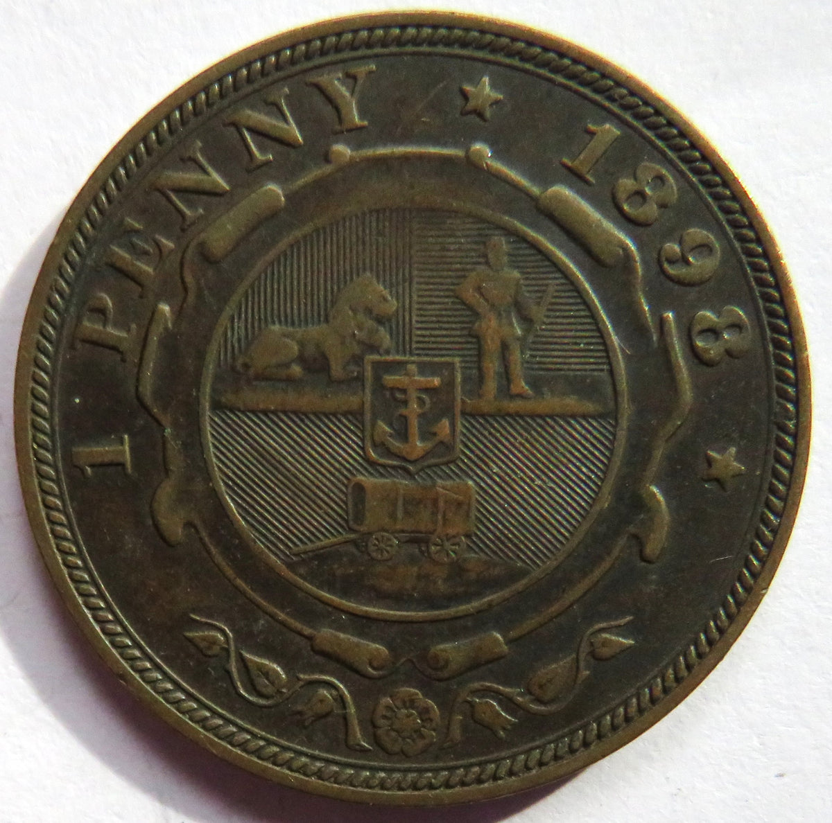 1898 South Africa One Penny Coin