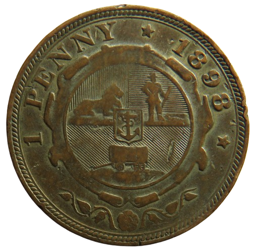 1898 South Africa One Penny Coin
