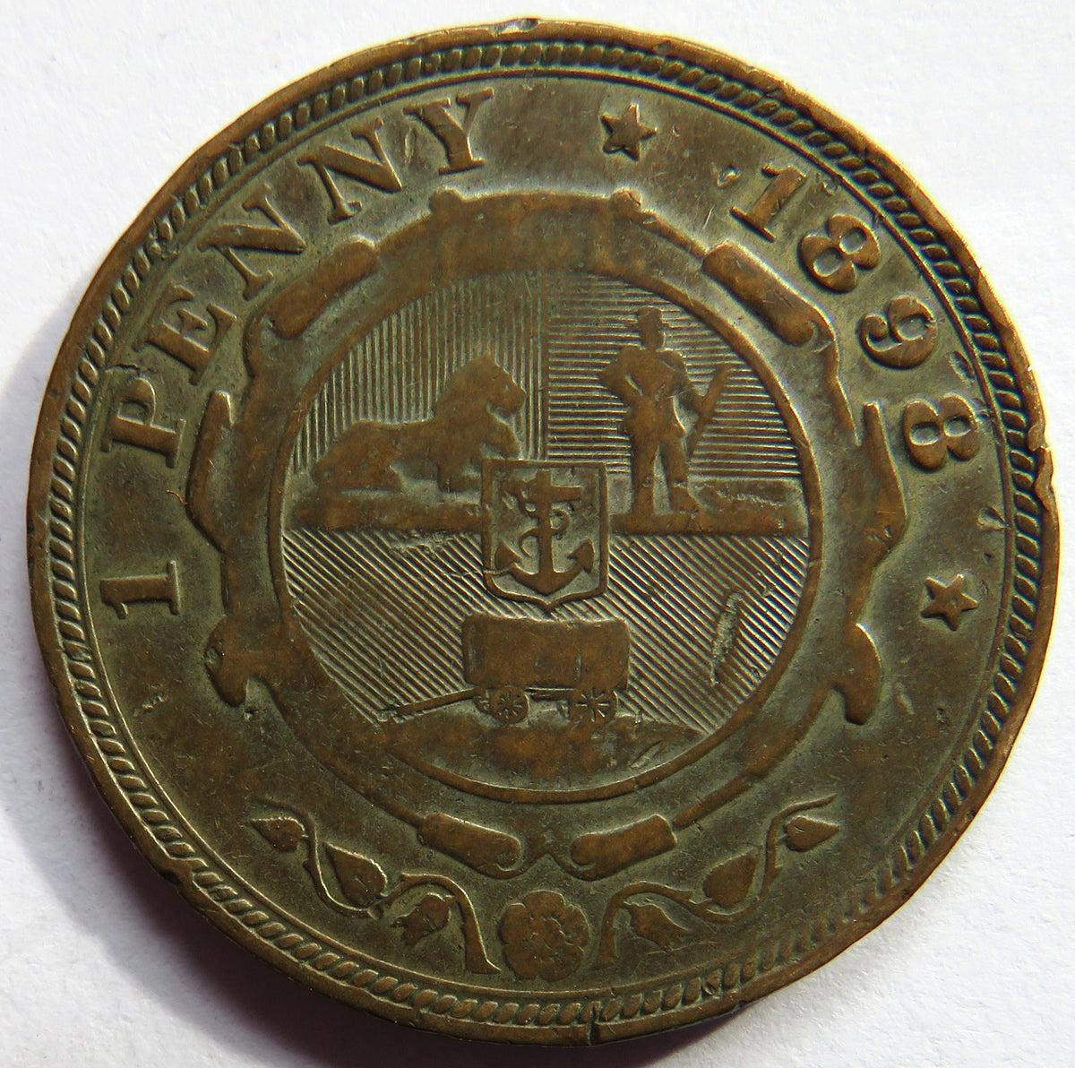 1898 South Africa One Penny Coin