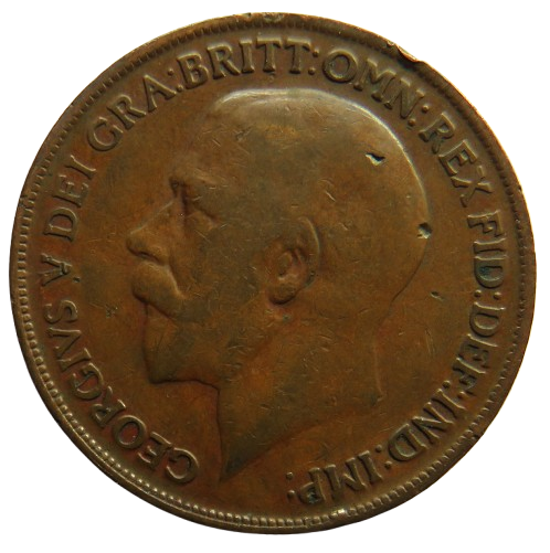 1918-KN King George V One Penny Coin - Great Britain