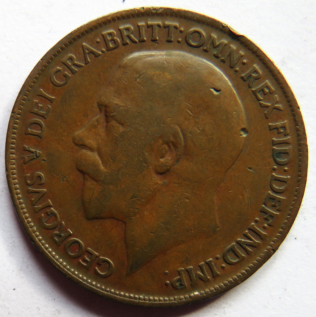 1918-KN King George V One Penny Coin - Great Britain