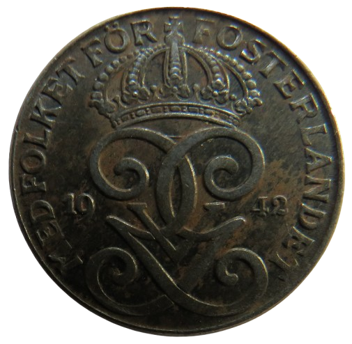1942 Sweden 2 Ore Coin