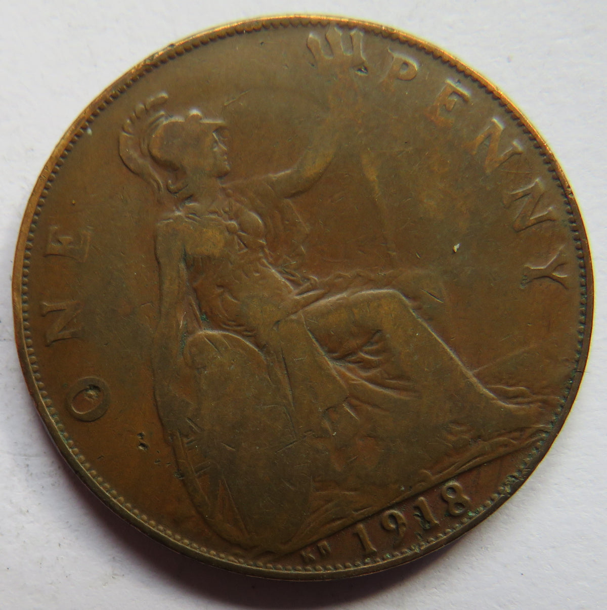1918-KN King George V One Penny Coin - Great Britain