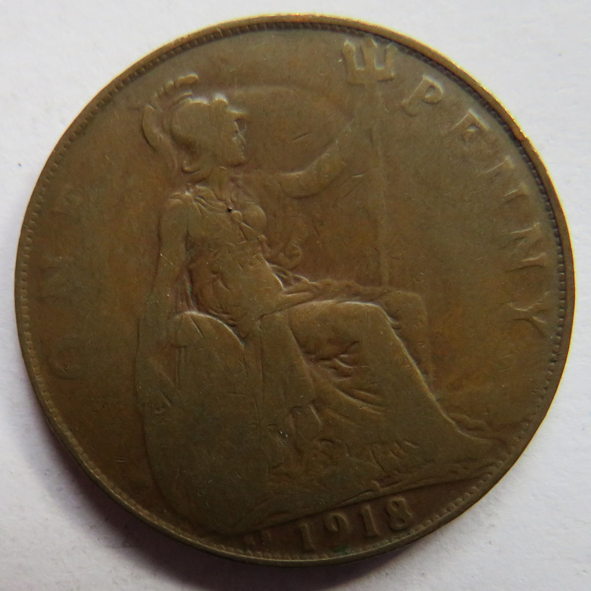 1918-KN King George V One Penny Coin - Great Britain