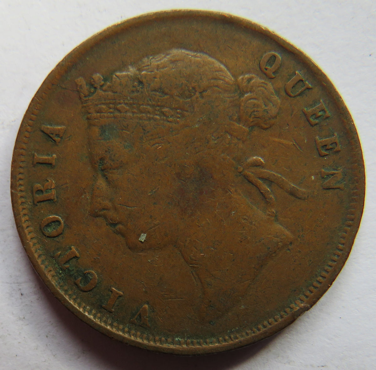 1897 Queen Victoria Straits Settlements One Cent Coin image 3