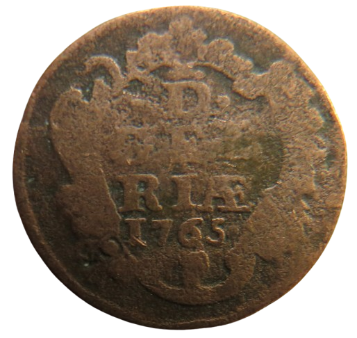 1765 Province of Gelderland Netherlands 1 Duit Coin