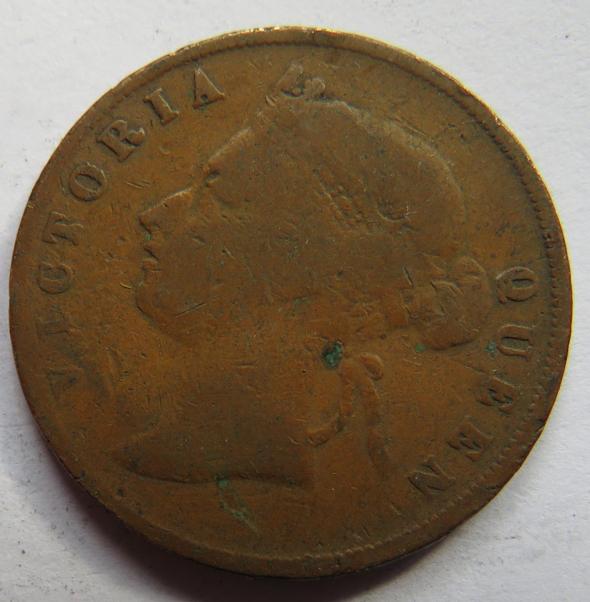 1901 Queen Victoria Straits Settlements One Cent Coin image 3