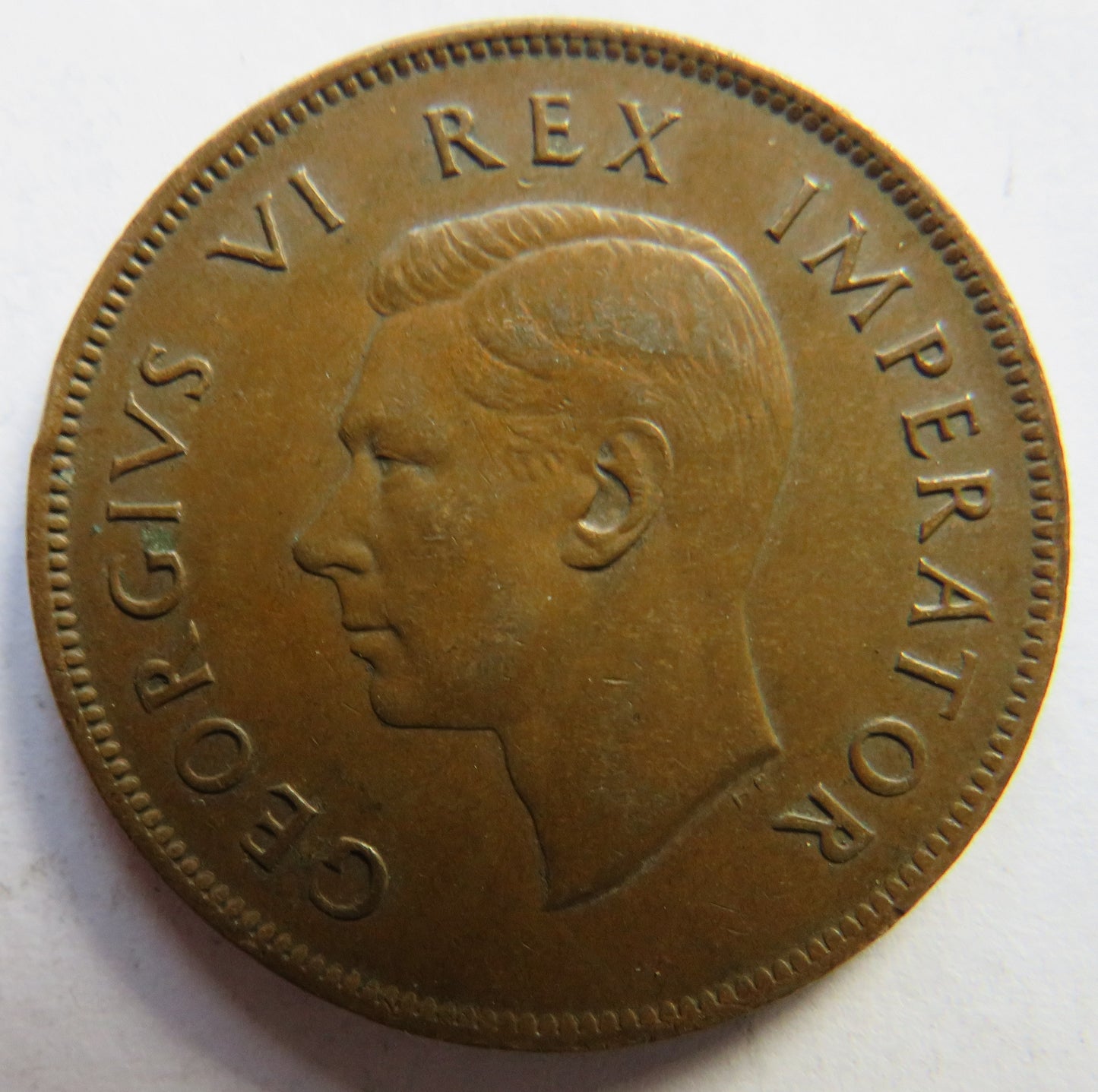 1941 King George VI South Africa One Penny Coin