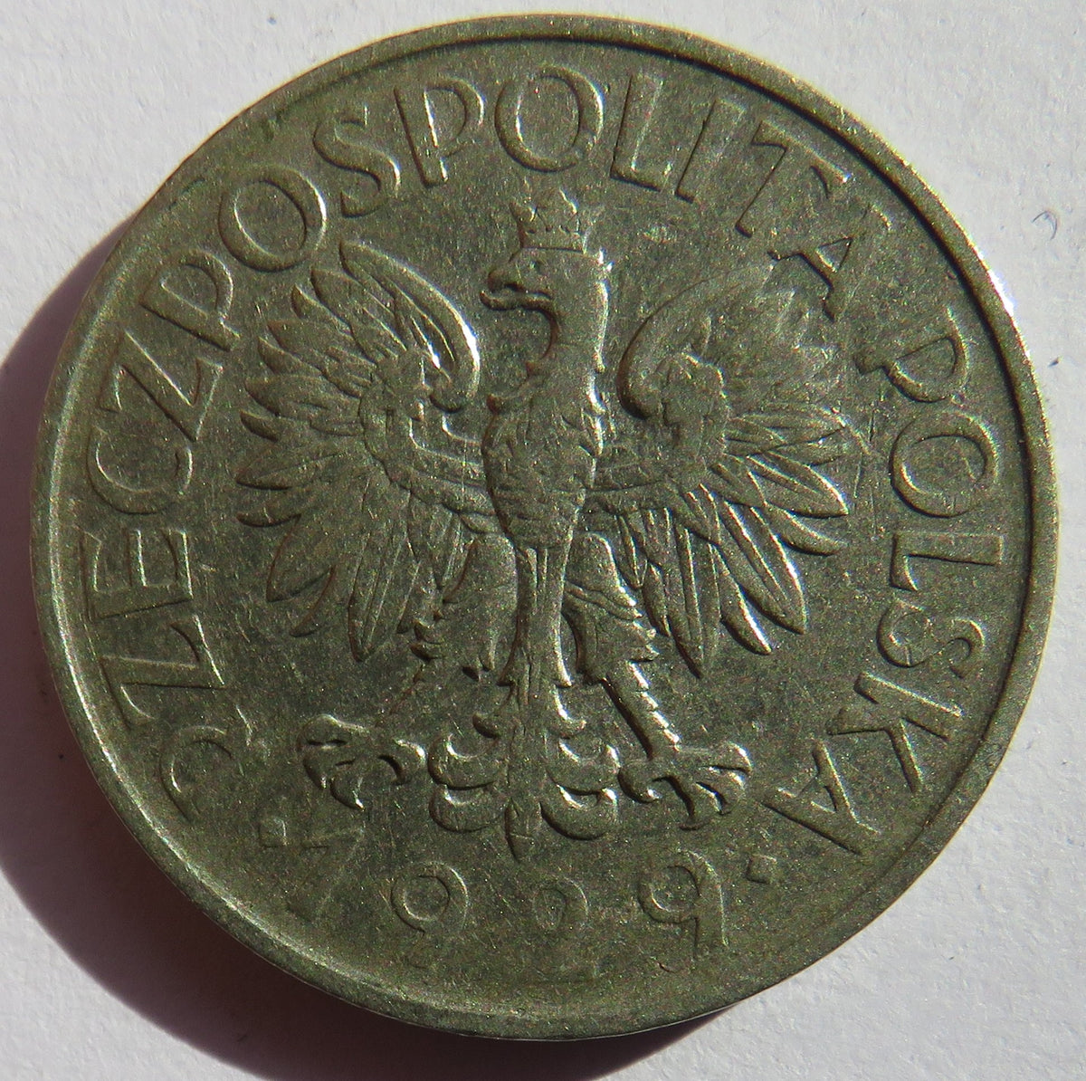 1929 Poland One Zloty Coin