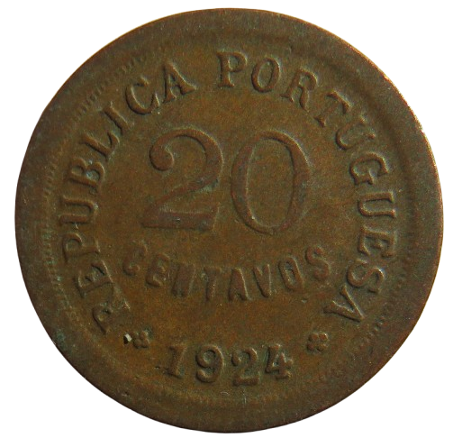1924 Portugal 20 Centavos Coin