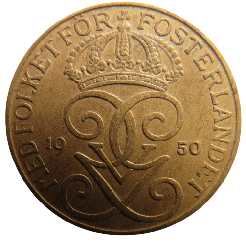 1950 Sweden 5 Ore Coin