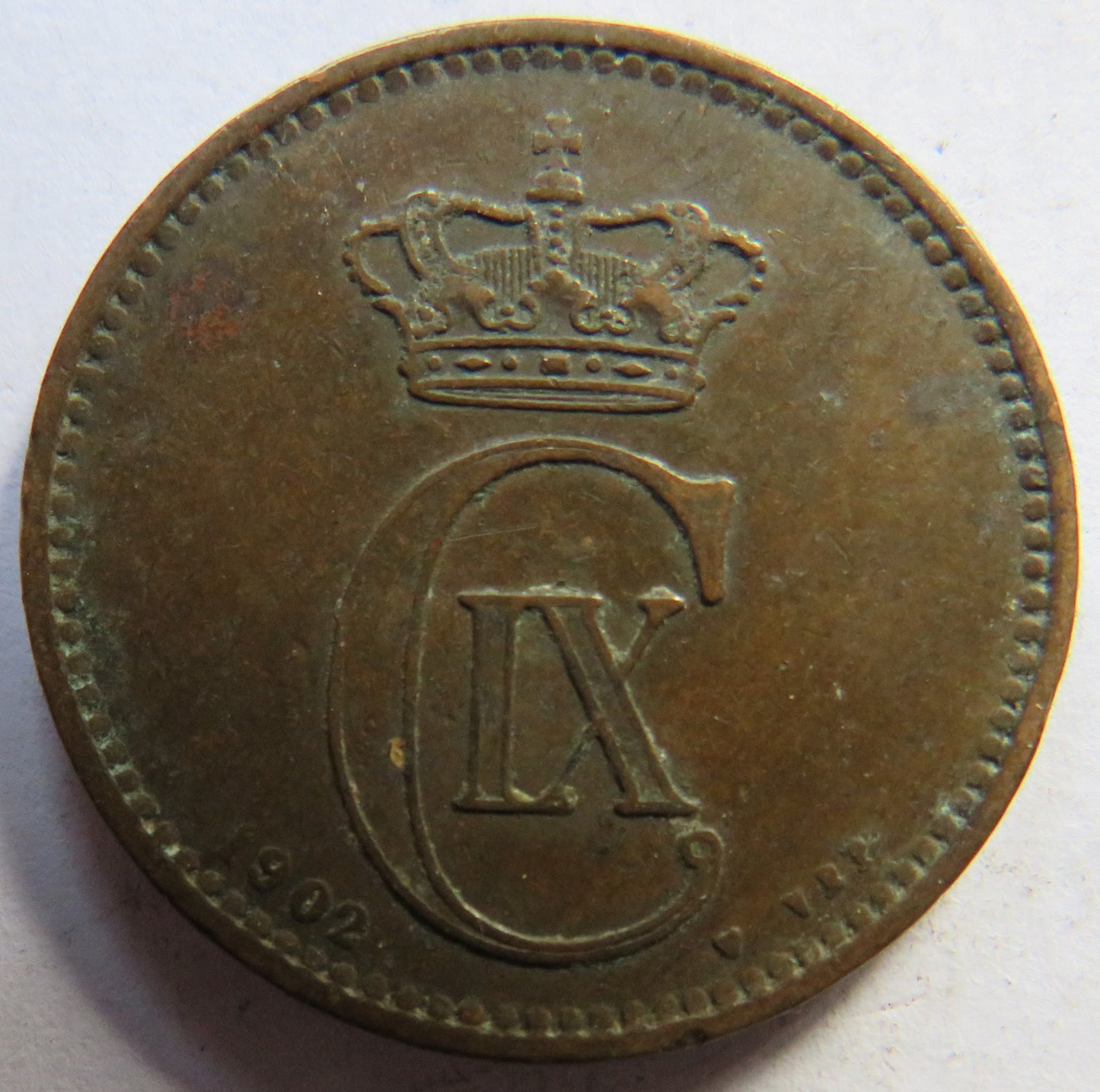 1902 Denmark 5 Ore Coin