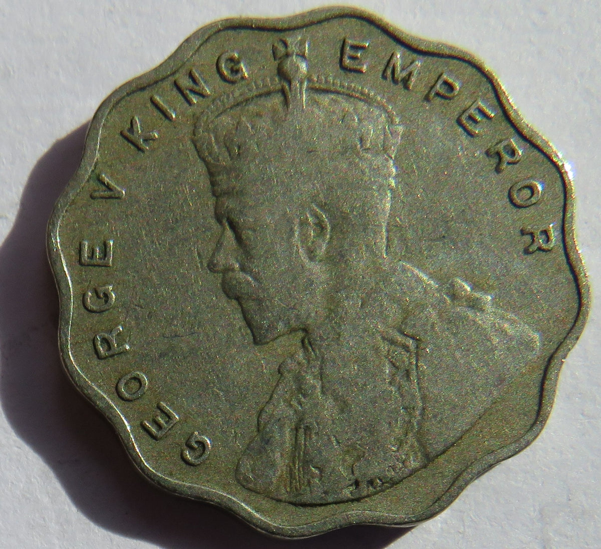1913 King George V India 1 Anna Coin
