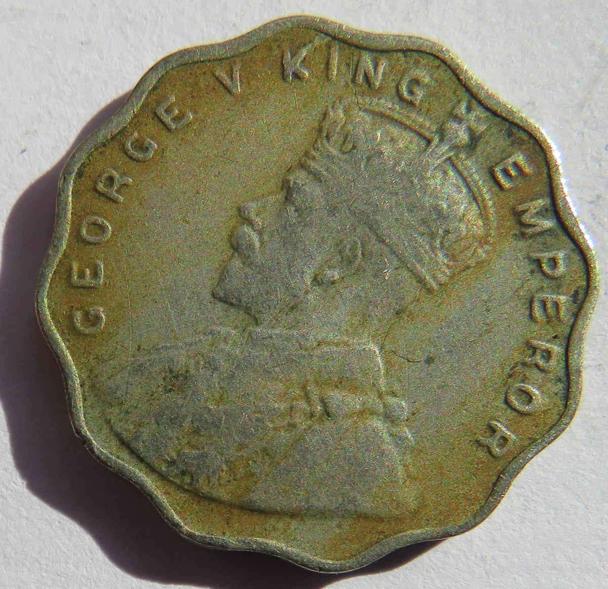 1913 King George V India One Anna Coin