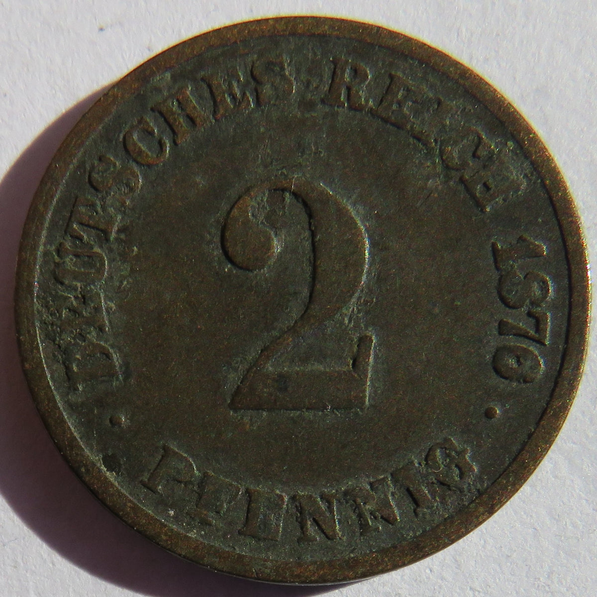 1876-C Germany 2 Pfennig Coin