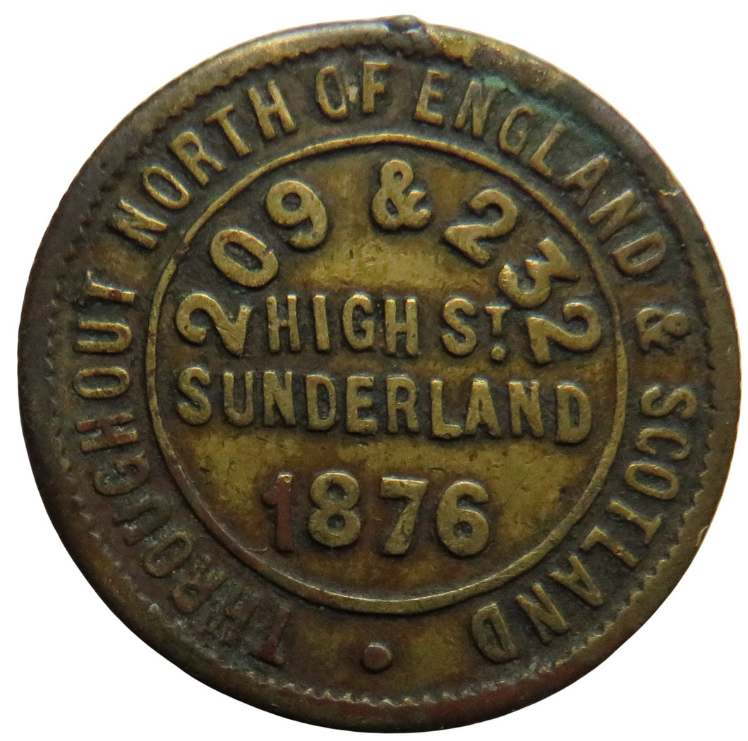 1876 The London & Newcastle Tea Company Sunderland Token