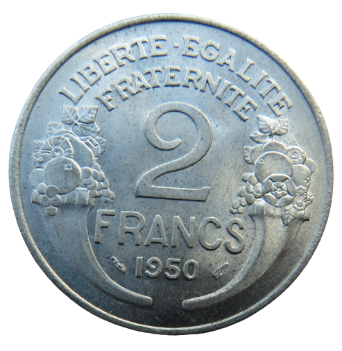 1950 France 2 Francs Coin Unc