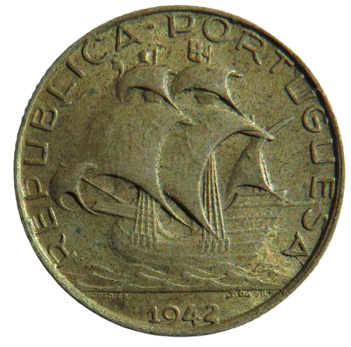 1942 Portugal Silver 2.5 Escudos Coin