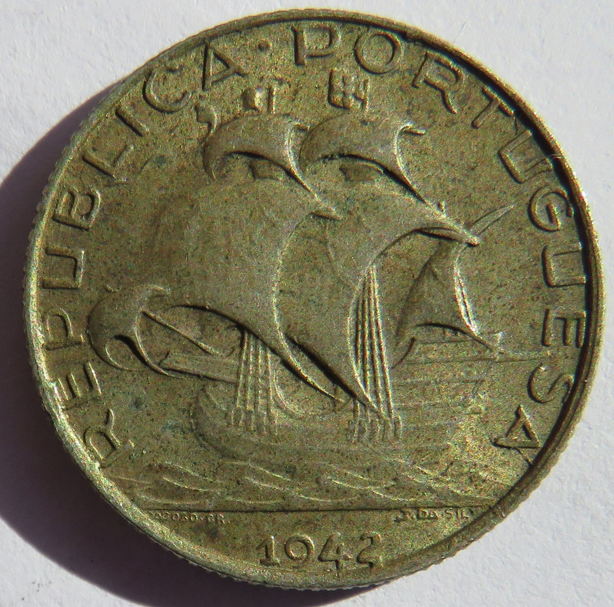 1942 Portugal Silver 2.5 Escudos Coin