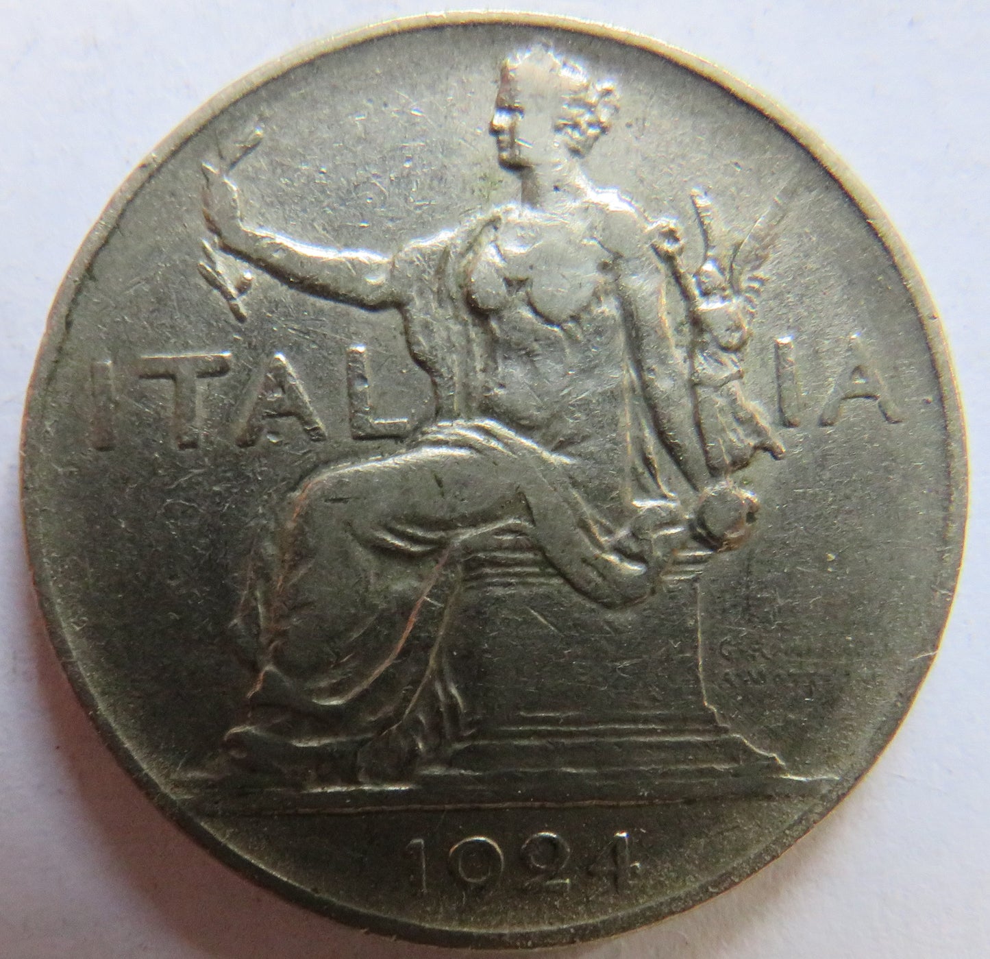 1924 Italy One Lira Coin