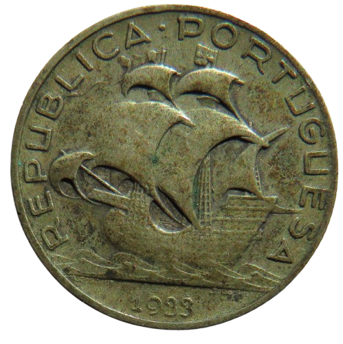 1933 Portugal Silver 2.5 Escudos Coin