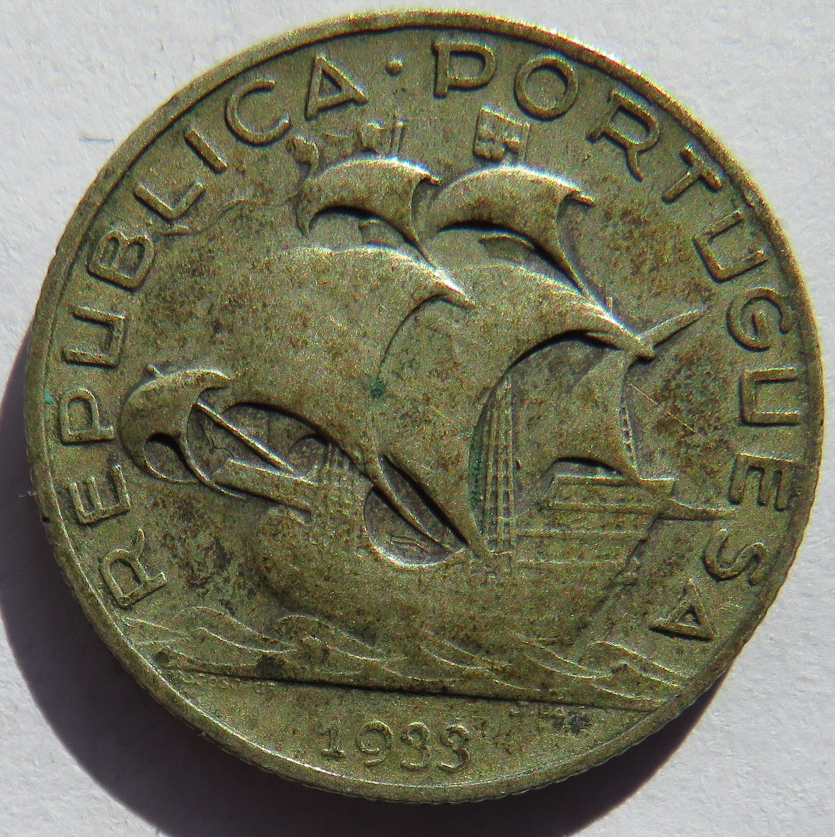 1933 Portugal Silver 2.5 Escudos Coin