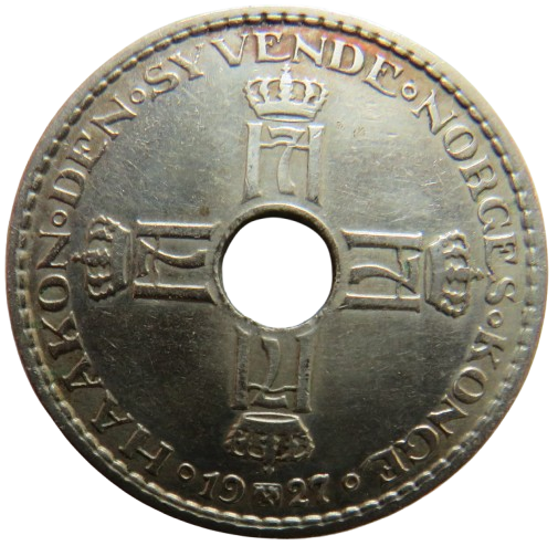 1927 Norway One Krone Coin