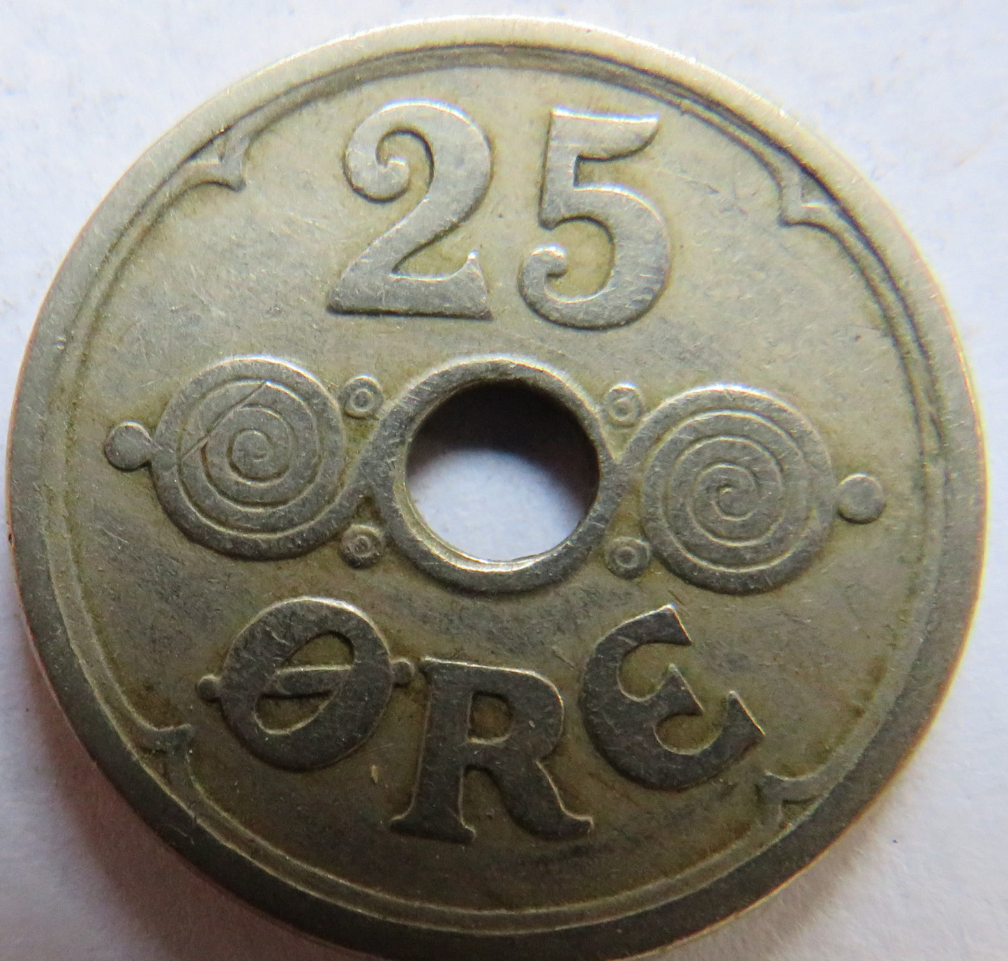 1924 Denmark 25 Ore Coin