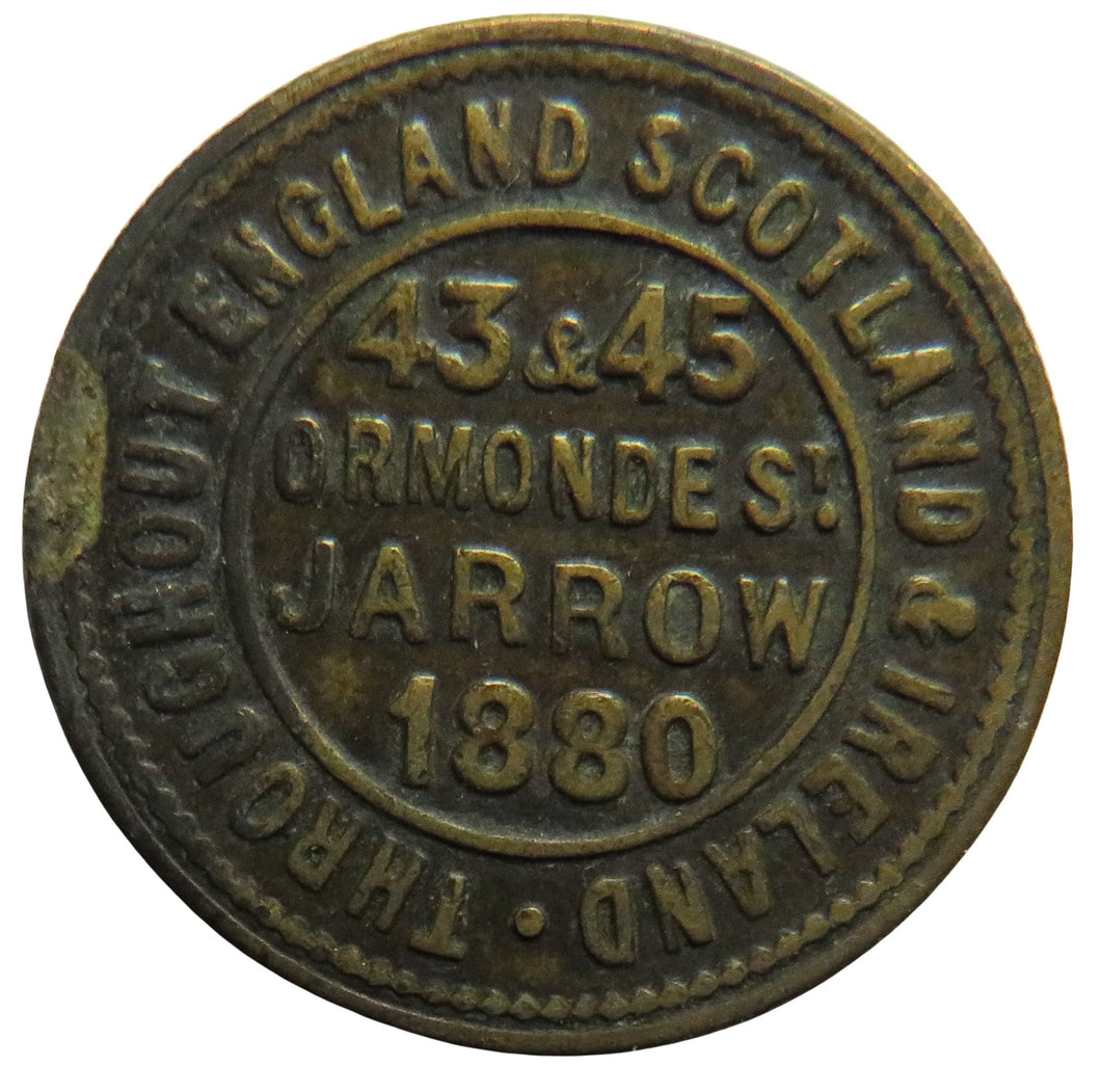 1880 The London & Newcastle Tea Company Jarrow Token