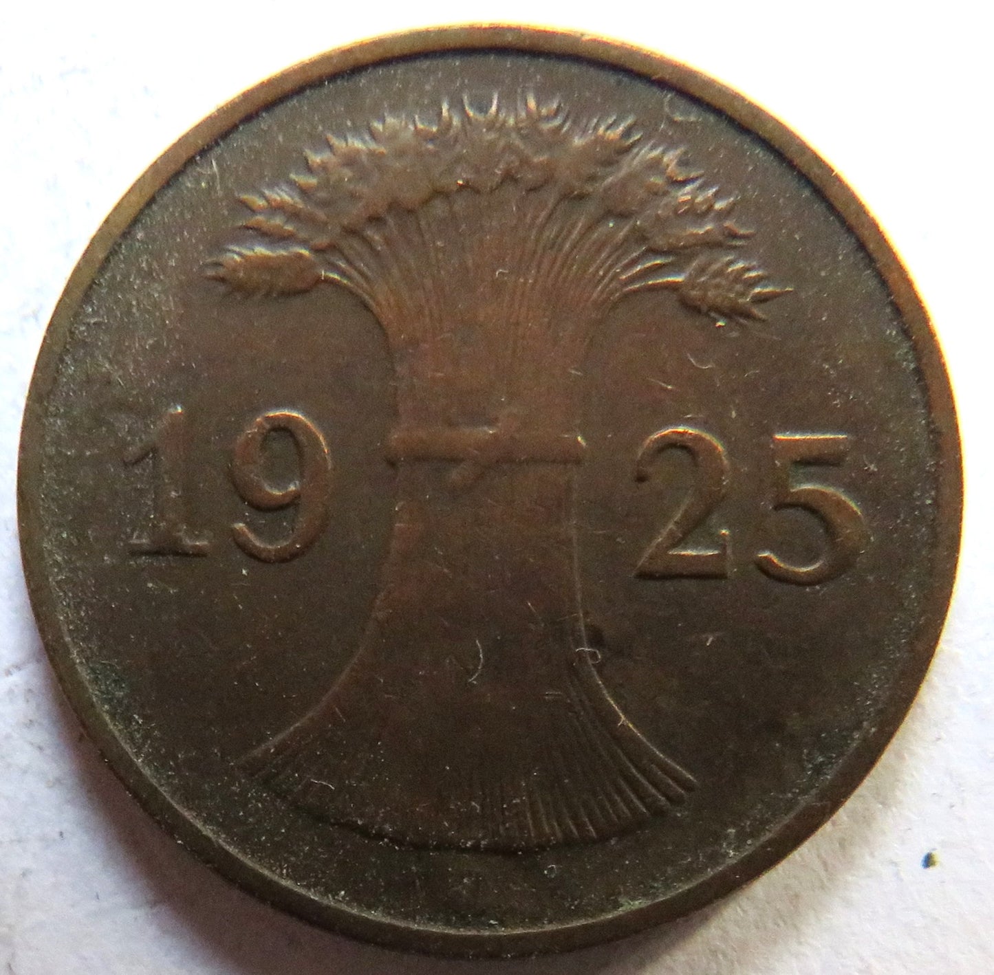 1925-J Germany - Weimar Republic Reichspfennig Coin