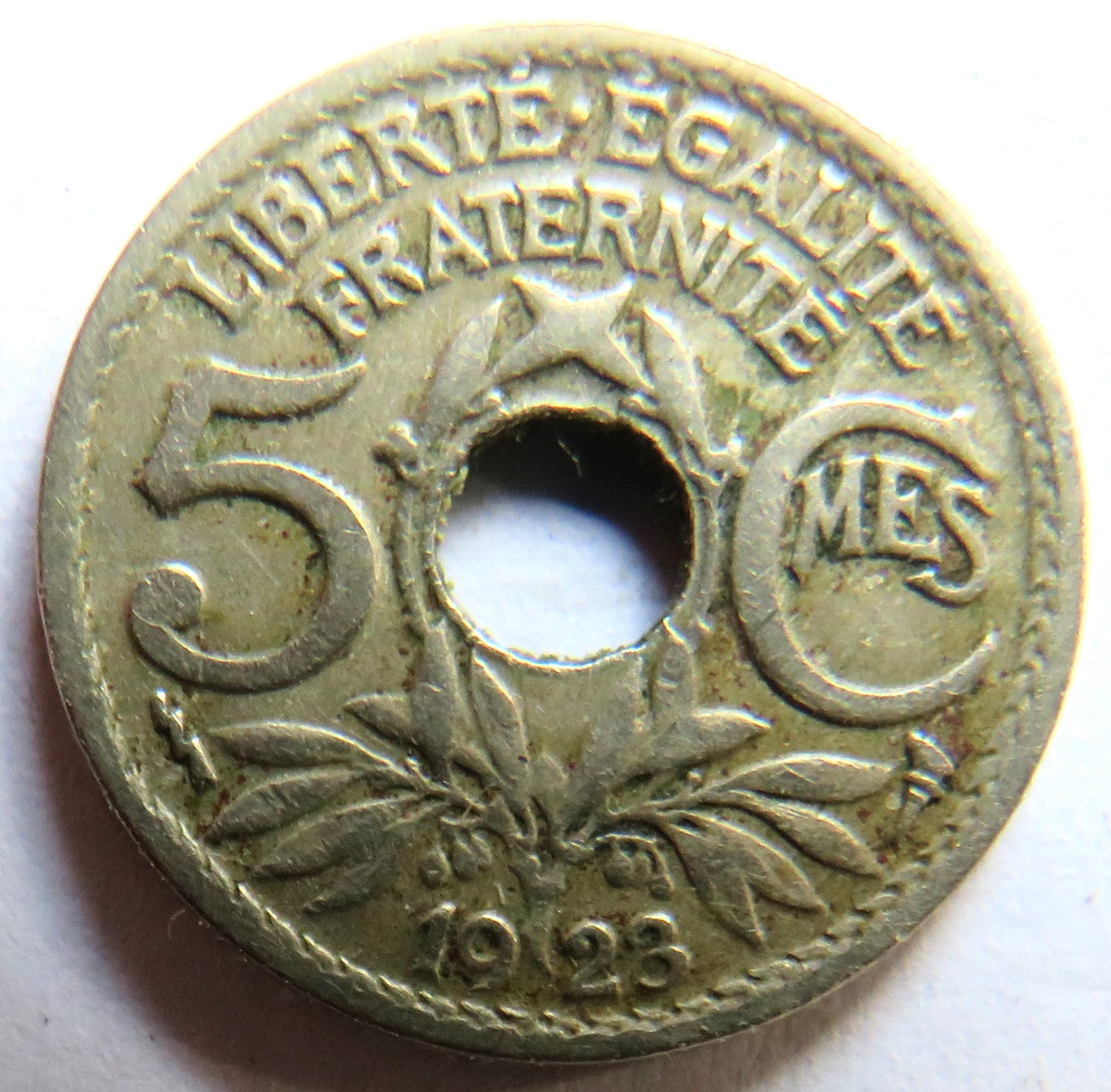 1923 France 5 Centimes Coin