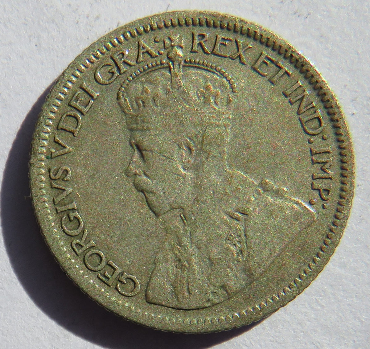 1935 King George V Canada Silver 10 Cents Coin