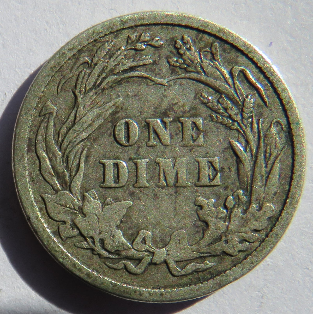 1907 USA Silver Barber One Dime Coin