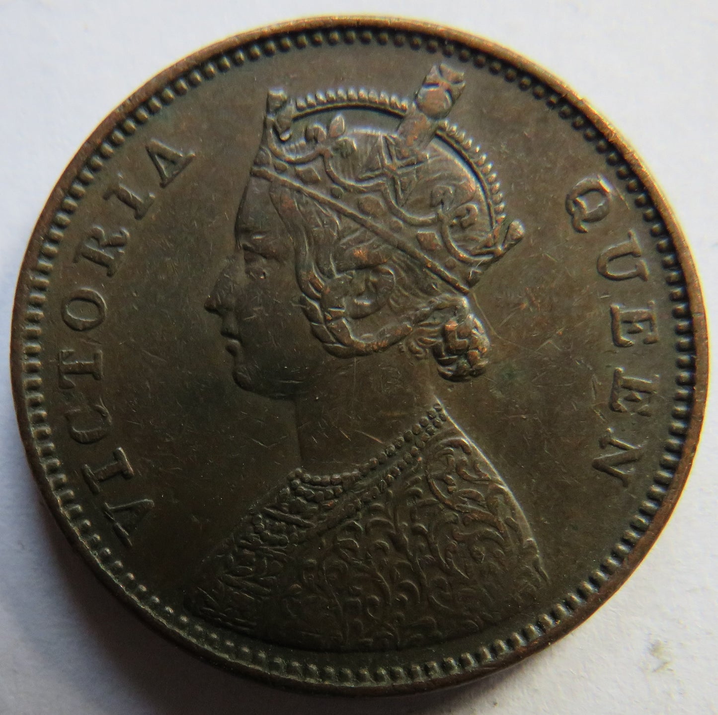 1862 Queen Victoria India 1/4 Anna Coin