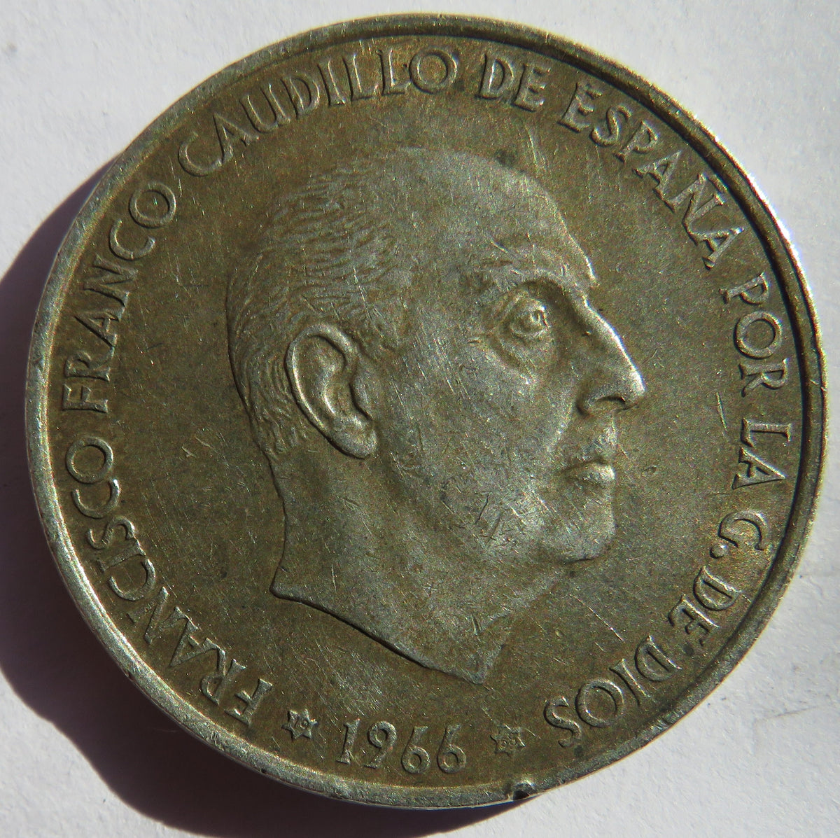 1966 Spain Silver 100 Pesetas Coin