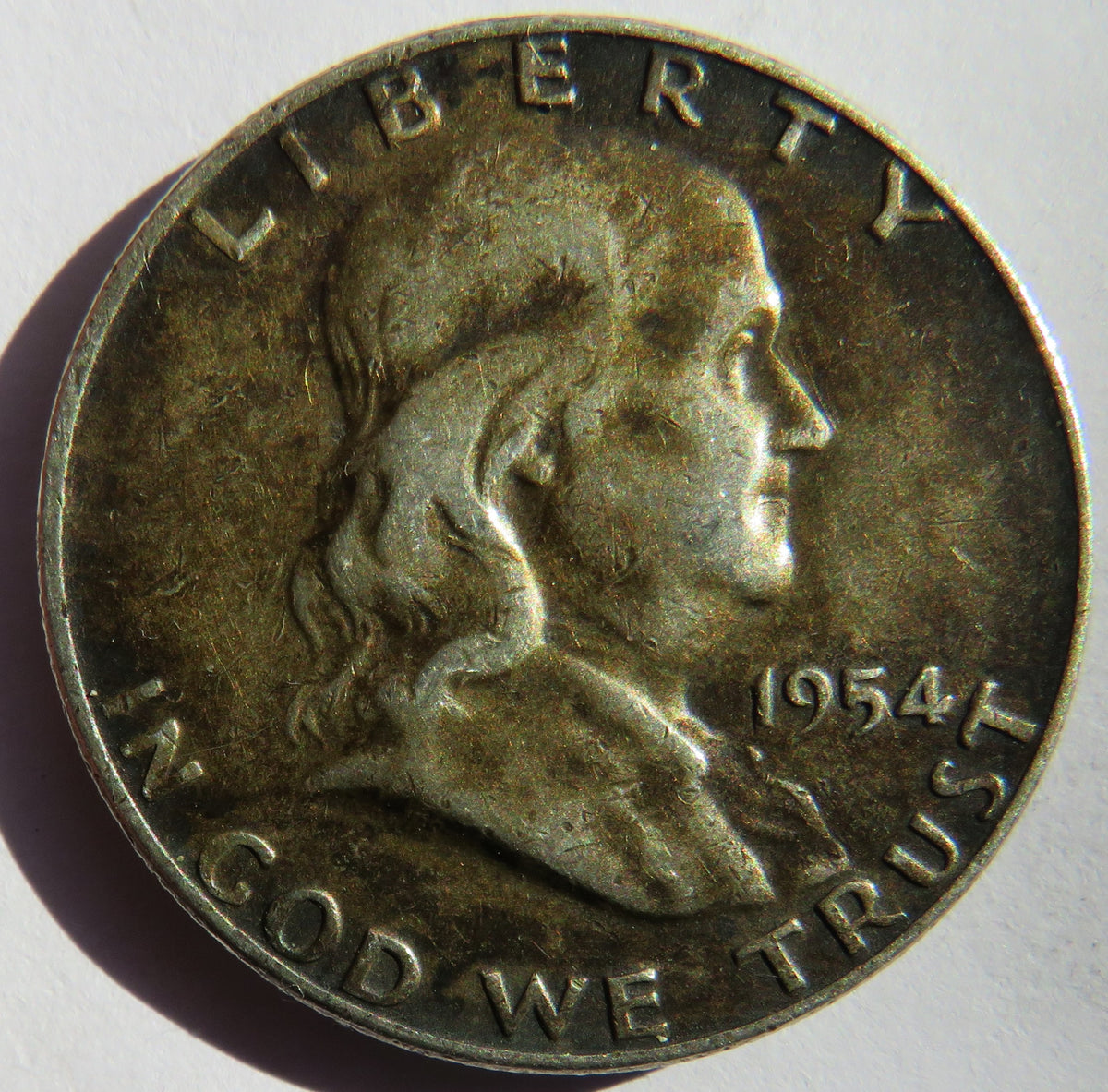 1954 USA Silver Franklin $1/2 Half Dollar Coin