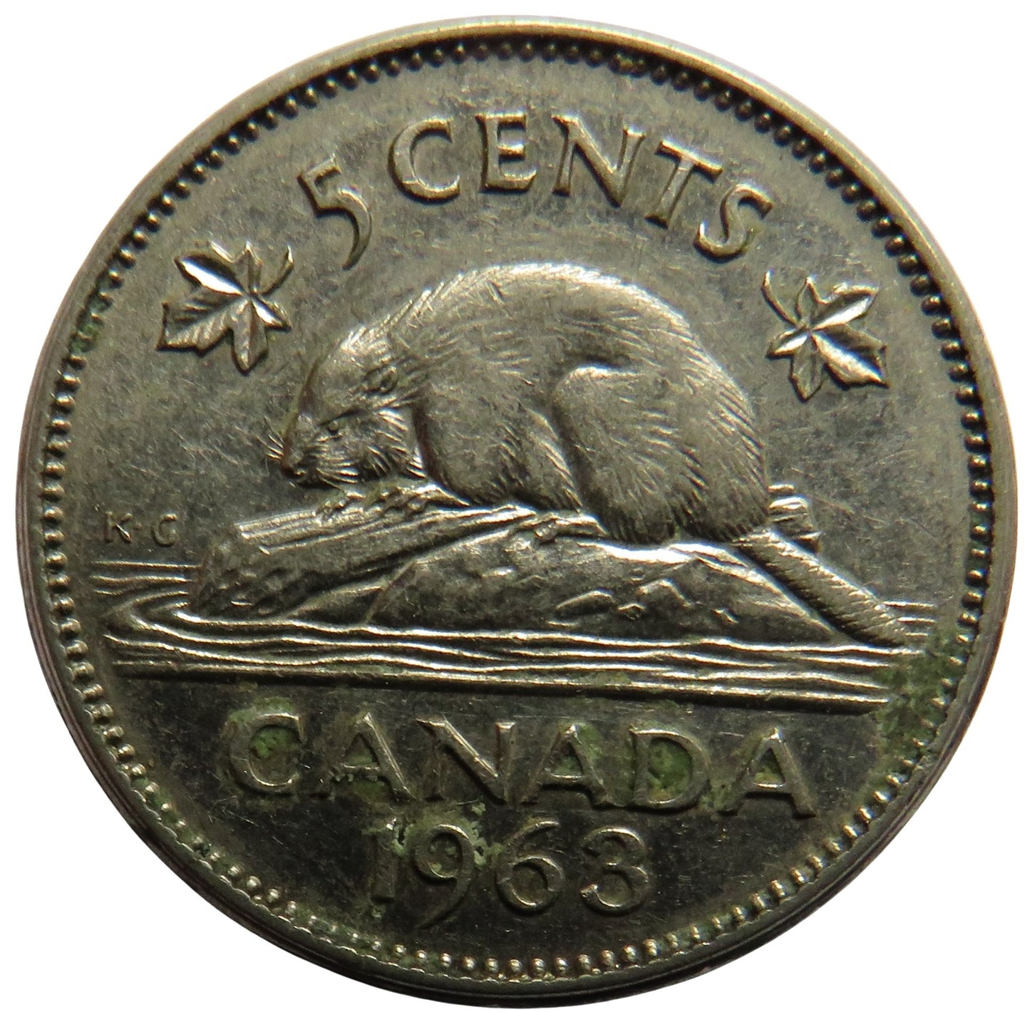1963 Queen Elizabeth II Canada 5 Cents Coin