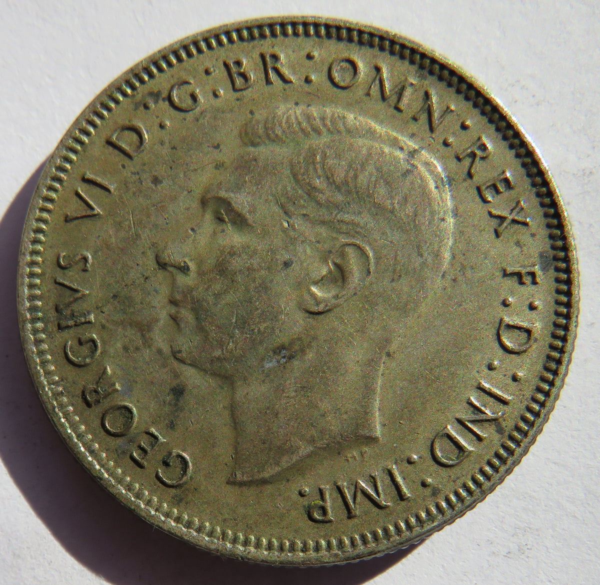 1943 King George VI Australia Silver Florin Coin