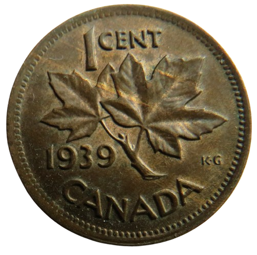 1939 King George VI Canada One Cent Coin