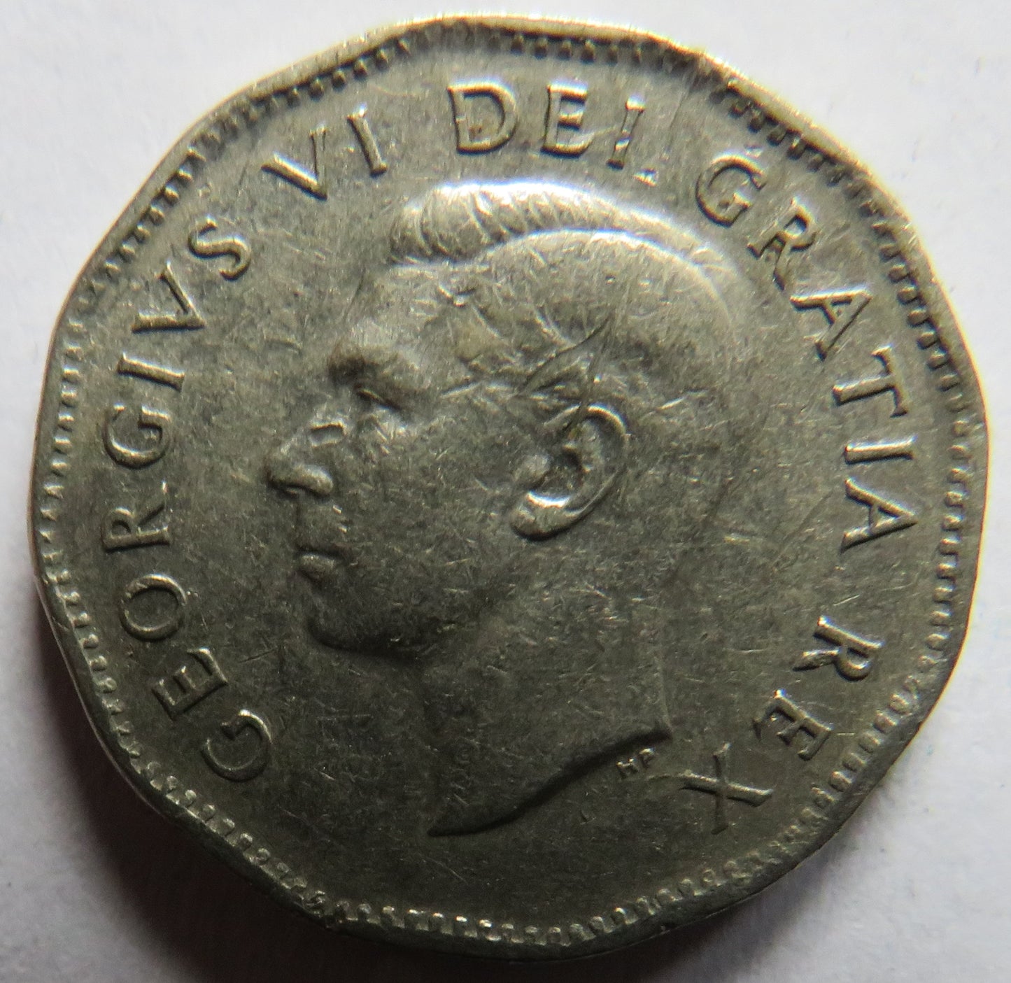 1950 King George VI Canada 5 Cents Coin
