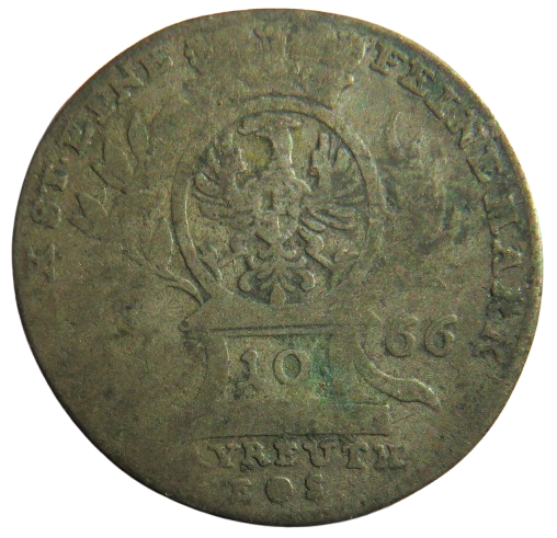 1766 German States (Brandenburg-Bayreuth) 10 Kreuzer Coin