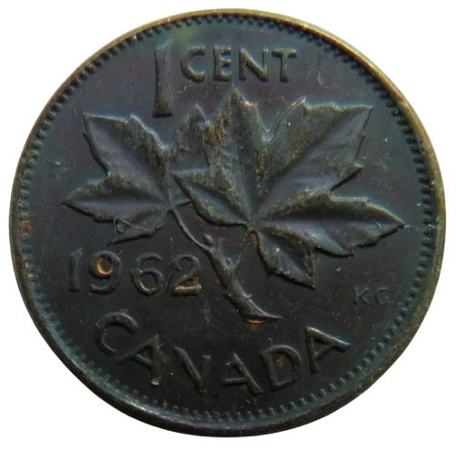 1962 Queen Elizabeth II Canada One Cent Coin