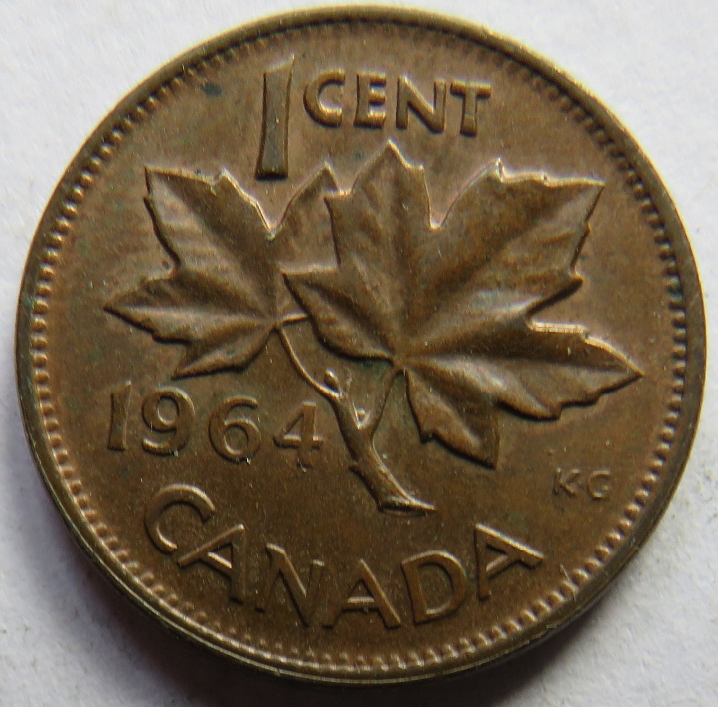 1964 Queen Elizabeth II Canada One Cent Coin