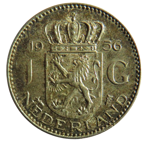 1956 Netherlands Silver One Gulden Coin