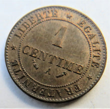 Load image into Gallery viewer, 1882-A France One Centime Coin In High Grade
