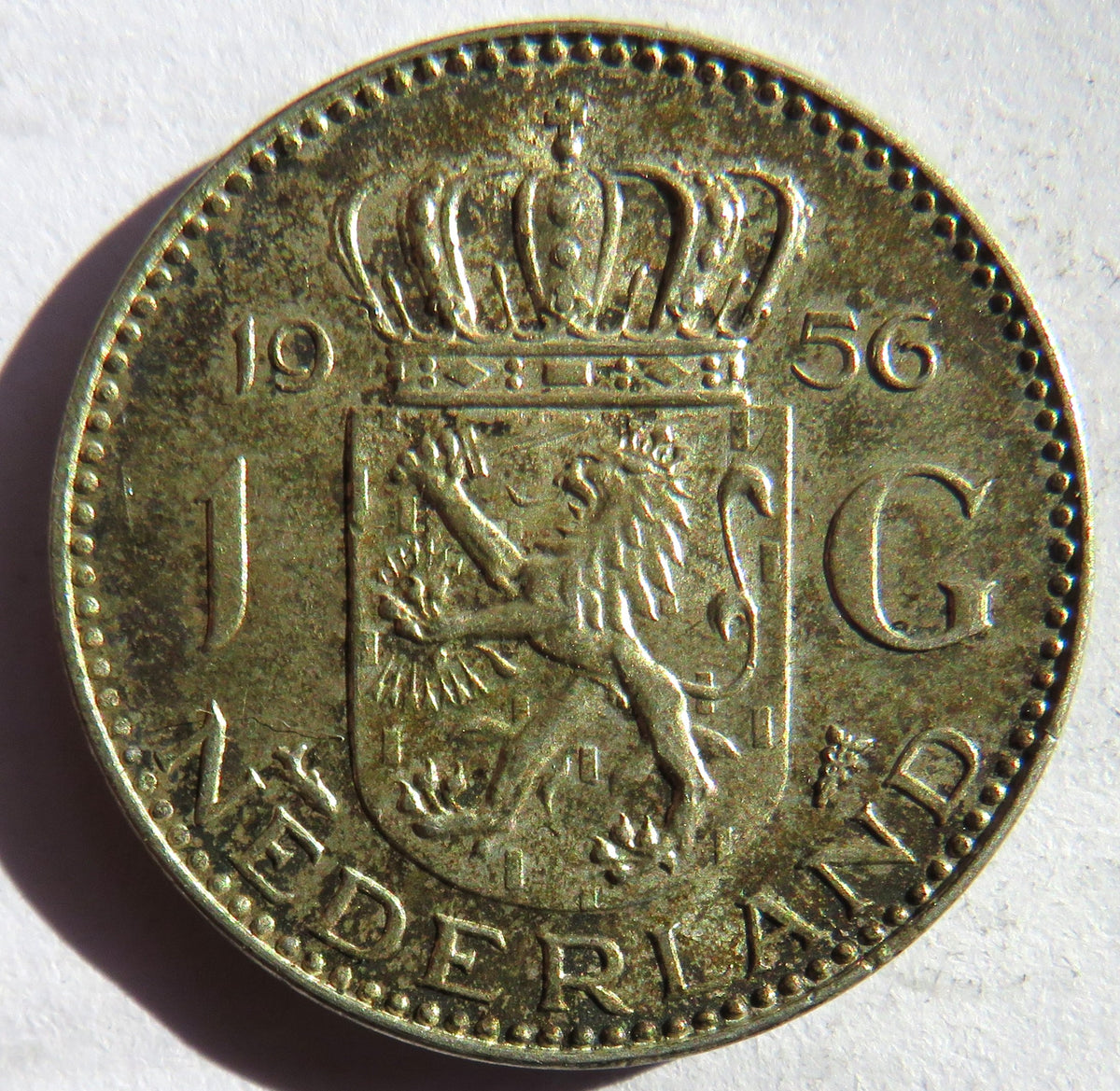 1956 Netherlands Silver One Gulden Coin