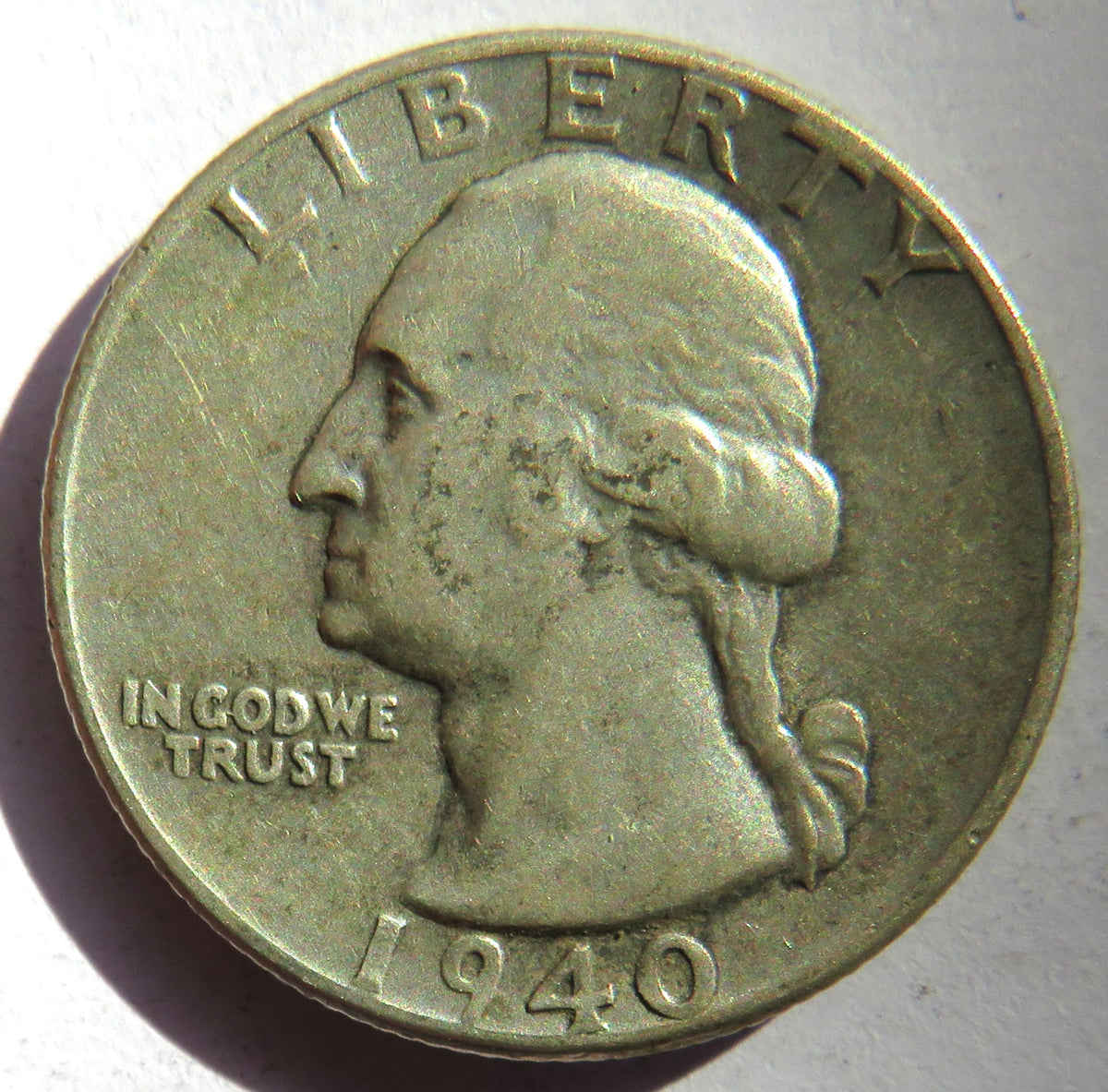 1940 USA Washington Silver $1/4 Quarter Coin