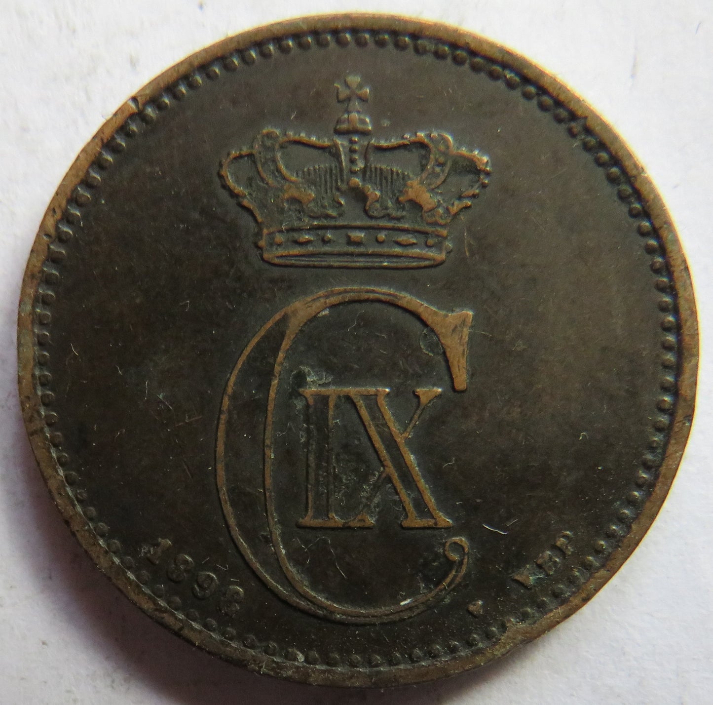 1898 Denmark 5 Ore Coin